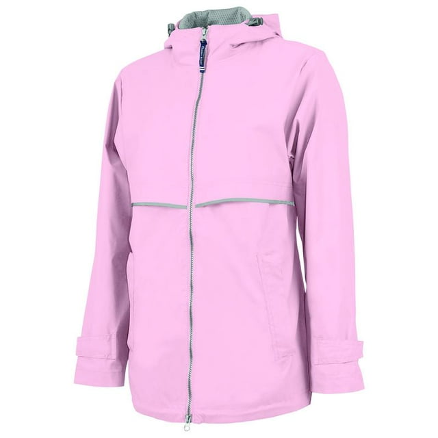 Charles River Women's New Englander Rain Jacket in Pink/Reflective L | 5099