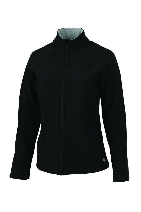 Apparel 5718 Women's Classic Soft Shell Jacket-Black/Vapor Grey-XL