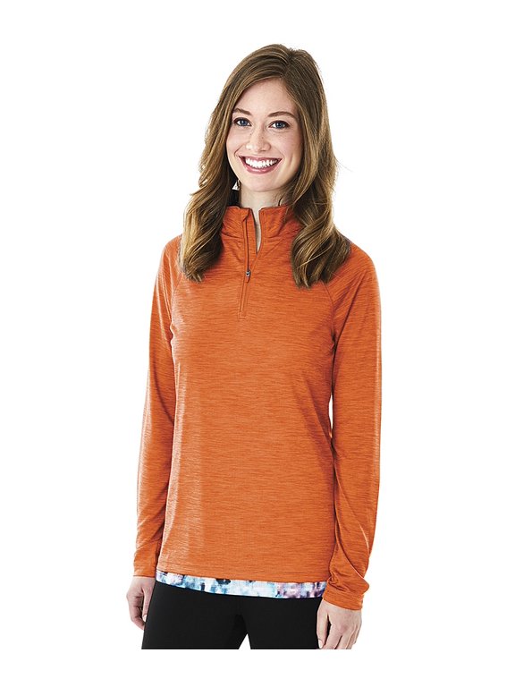 Apparel 5763 Women's Space Dye Performance Pullover-Orange-XS
