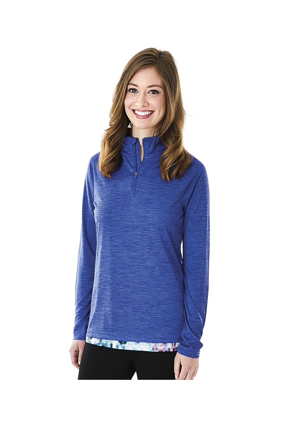 Apparel 5763 Women's Space Dye Performance Pullover-Royal-XXL
