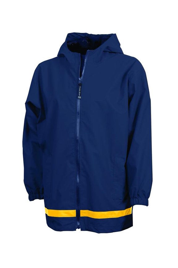 Apparel 8099 Youth New Englander Rain Jacket-True Navy/Yellow-L