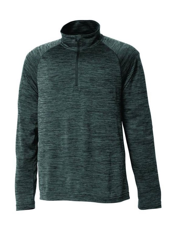 Apparel 8763 Youth Space Dye Performance Pullover-Black-S