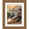 thumbnail image 1 of Charles Robinson 2x Matted 20x24 Gold Ornate Framed Art Print 'There was heard the roar of the quickly approaching dragon', 1 of 2