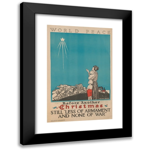 Charles Rochon Hoover 11x14 Black Modern Framed Museum Art Print Titled - World Peace. Before Another Christmas Stillless of Armament and None of War (1910)