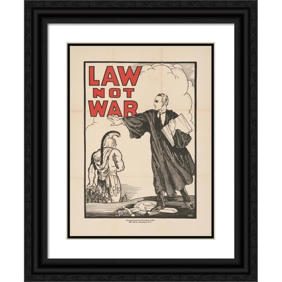 Charles Rochon Hoover 19x24 Black Ornate Framed Double Matted Museum Art Print Titled: Law Not War (1930)
