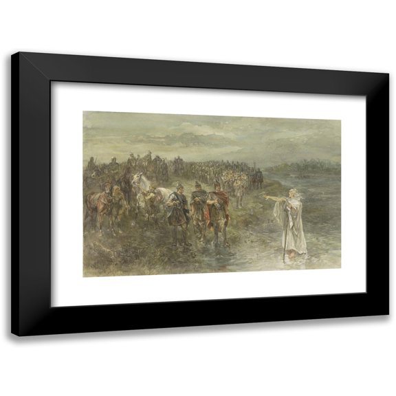 Charles Rochussen 14x11 Black Modern Framed Museum Art Print Titled - The Roman General Drusus and the Germanic Wichelaar (1890)