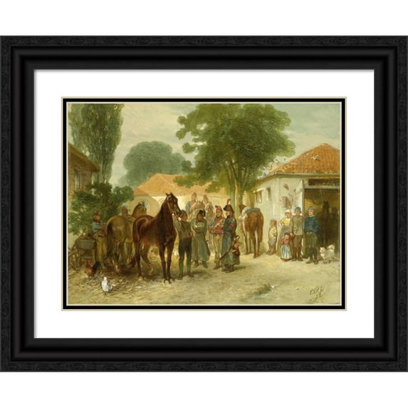 Charles Rochussen 14x11 Black Ornate Wood Framed Double Matted Museum Art Print Titled: The Requisitie (1872)