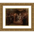 thumbnail image 1 of Charles Rochussen 18x14 Gold Ornate Wood Frame and Double Matted Museum Art Print Titled - Maria Van Bourgondia Grants the Great Privilege, Anno 1477 (1853), 1 of 4