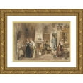 thumbnail image 1 of Charles Rochussen 18x14 Gold Ornate Wood Frame and Double Matted Museum Art Print Titled - Employees of a Castle United in a Front Room (1870), 1 of 4