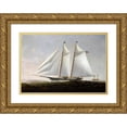 thumbnail image 1 of Charles S. Raleigh 24x17 Gold Ornate Framed and Double Matted Museum Art Print Titled - The Yacht America (1877), 1 of 4