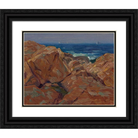 Charles Salis Kaelin 18x15 Black Ornate Wood Framed Double Matted Museum Art Print Titled - Dark Sea