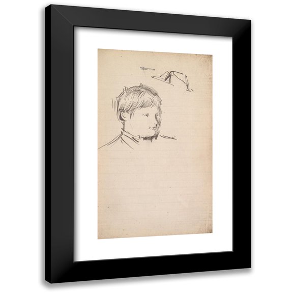 Charles Samuel Keene 10x14 Black Modern Framed Museum Art Print Titled - Sketchbook Drawing (Between 1846 and 1852)