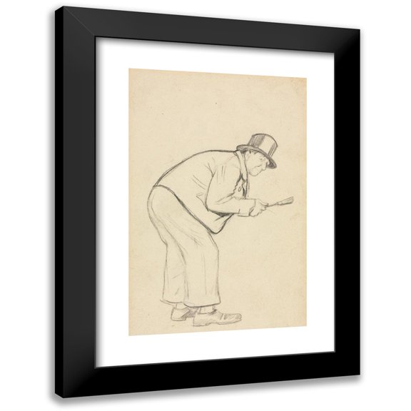 Charles Samuel Keene 11x14 Black Modern Framed Museum Art Print Titled - Study for “A Woman Hater”