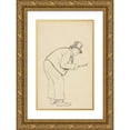 thumbnail image 1 of Charles Samuel Keene 11x14 Gold Ornate Wood Frame and Double Matted Museum Art Print Titled - Study for “A Woman Hater”, 1 of 4