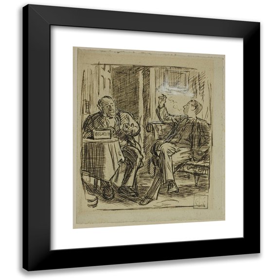 Charles Samuel Keene 12x14 Black Modern Framed Museum Art Print Titled - A Kind Son (1870-91)