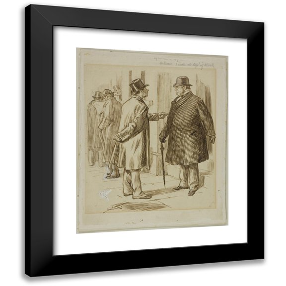 Charles Samuel Keene 12x14 Black Modern Framed Museum Art Print Titled - Accommodation (1870-91)
