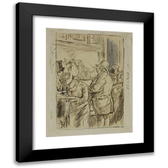 Charles Samuel Keene 12x14 Black Modern Framed Museum Art Print Titled - The Potato Harvest (1877)