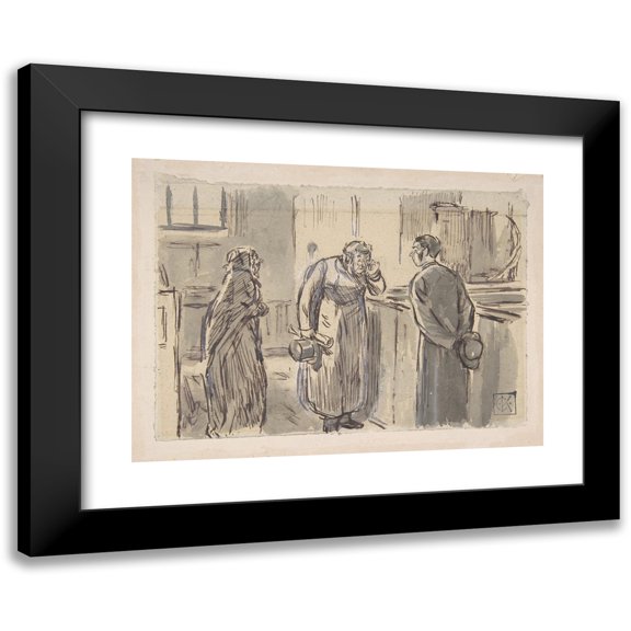 Charles Samuel Keene 14x11 Black Modern Framed Museum Art Print Titled - A Vicar and a Curate (1870-1891)