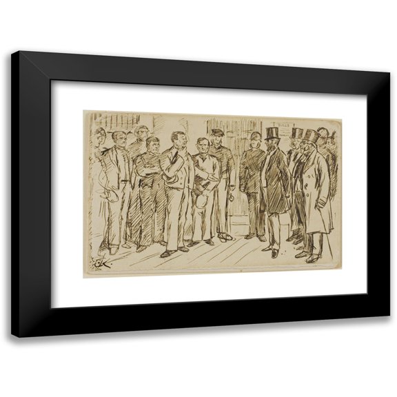 Charles Samuel Keene 14x11 Black Modern Framed Museum Art Print Titled - Identification of Prisoner