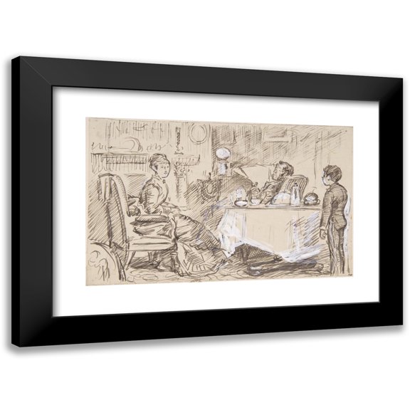 Charles Samuel Keene 14x11 Black Modern Framed Museum Art Print Titled - So Considerate (1870-1891)