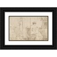 thumbnail image 1 of Charles Samuel Keene 14x11 Black Ornate Wood Framed Double Matted Museum Art Print Titled: Two Nursemaids (1870-1891), 1 of 5