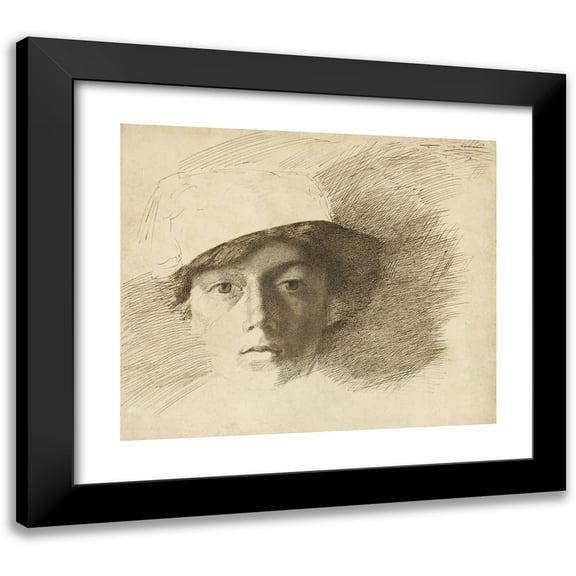 Charles Samuel Keene 14x12 Black Modern Framed Museum Art Print Titled - Self-Portrait (1845)