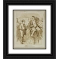 thumbnail image 1 of Charles Samuel Keene 15x17 Black Ornate Wood Framed Double Matted Museum Art Print Titled - For the Third Time of Asking (1870-91), 1 of 5