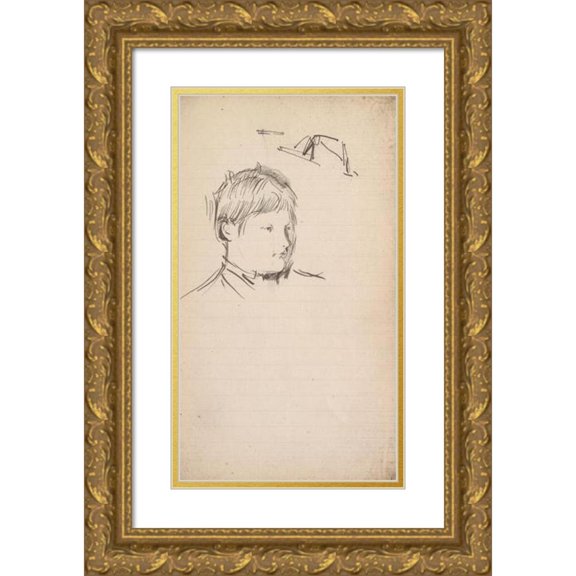 Charles Samuel Keene 16x24 Gold Ornate Framed and Double Matted Museum Art Print Titled - Sketchbook Drawing (Between 1846 and 1852)