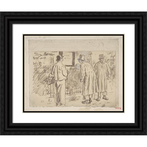 Charles Samuel Keene 18x15 Black Ornate Wood Framed Double Matted Museum Art Print Titled - A Wolf in Sheep's Clothing (1870-1891)