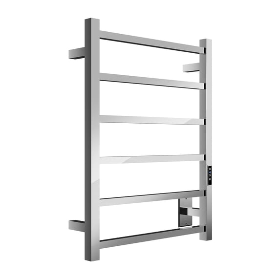 Charles Series 6-Bar Wall Mounted Electric Bathroom Warmer Rack in Polished Chrome Finish Stainless Steel