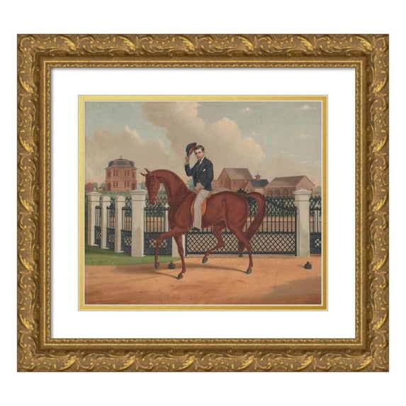 Charles Spencer Humphreys 23x20 Gold Ornate Framed and Double Matted Museum Art Print Titled - George Franklin Archer and the Archer Residence (1871)
