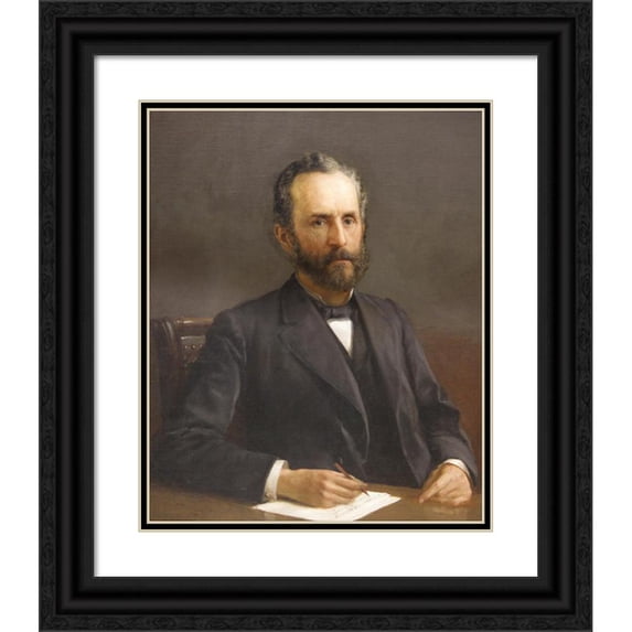 Charles T. Webber 12x14 Black Ornate Wood Framed Double Matted Museum Art Print Titled: Major General Manning Ferguson Force