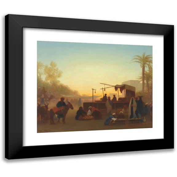 Charles Théodore Frère 24x20 Black Modern Framed Museum Art Print Titled - Walking in Cairo