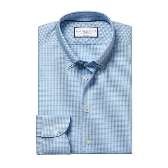 Charles Tyrwhitt mens  Non-Iron Pinpoint Oxford Check Shirt, 14H