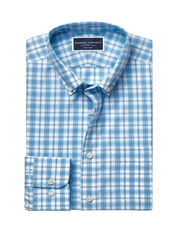 mens Non-Iron Stretch Check Wool Shirt, s