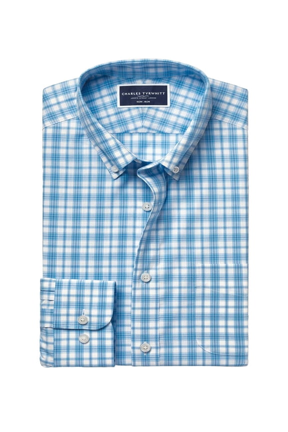 mens Non-Iron Stretch Check Wool Shirt, s