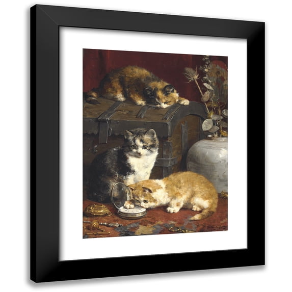 Charles Van Den Eycken 15x18 Black Modern Framed Museum Art Print Titled - What Time is it (1903)