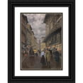 thumbnail image 1 of Charles Vetter 14x18 Black Ornate Wood Framed Double Matted Museum Art Print Titled - Munchner Weinstrase with a View Towards Theatinerkirche, Right the Scaffolding of the Town Hall (19, 1 of 5