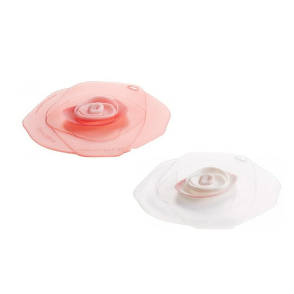 Charles Viancin Silicone Drink Covers | Rose (Set of 2 - Candy Pink & Frozen White)