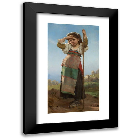 Charles Victor Thirion 12x18 Black Modern Framed Museum Art Print Titled - Young Shepherdess (1878)