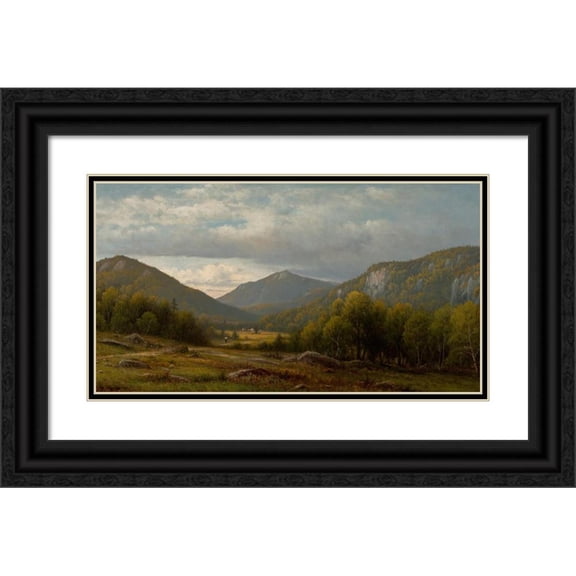 Charles W. Knapp 24x15 Black Ornate Framed Double Matted Museum Art Print Titled: Catskill Vista