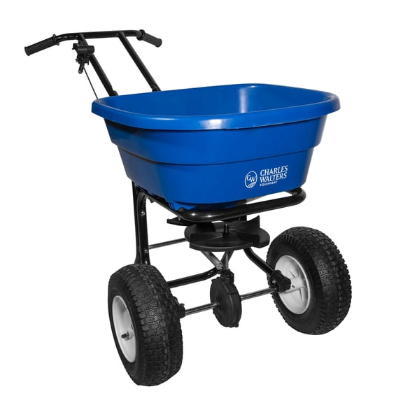 Charles Walters Equipment CW3000P Prospred Professional Broadcast Spreader, 80lb Capacity with Painted Steel Frame for Spreading Grass Seed, Fertilizer, and Ice Melt on Lawns, Parking Lots and More