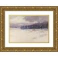 thumbnail image 1 of Charles Warren Eaton 14x11 Gold Ornate Wood Frame and Double Matted Museum Art Print Titled - Untitled (Winter Landscape - New&nbsp;Jersey) (1896), 1 of 4