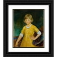 thumbnail image 1 of Charles Webster Hawthorne 15x18 Black Ornate Wood Framed Double Matted Museum Art Print Titled - Portrait of Joan Becker (1920), 1 of 5