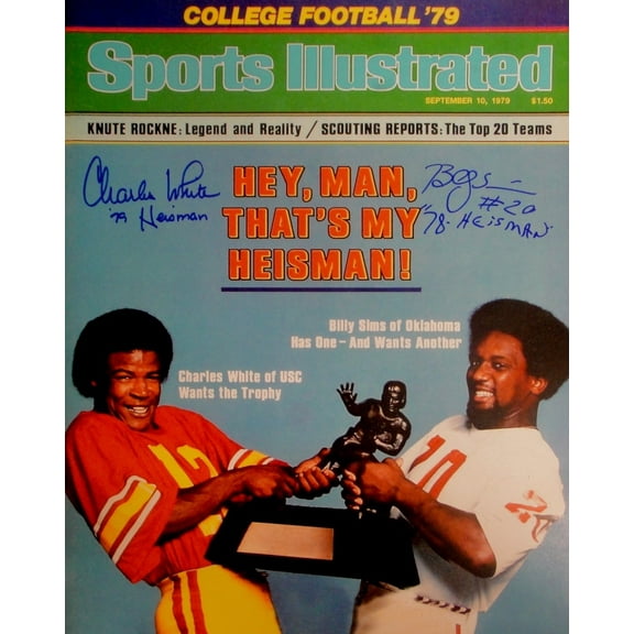 Charles White Billy Sims Dual Signed Autographed 16x20 Photo Heismsan 78 JSA