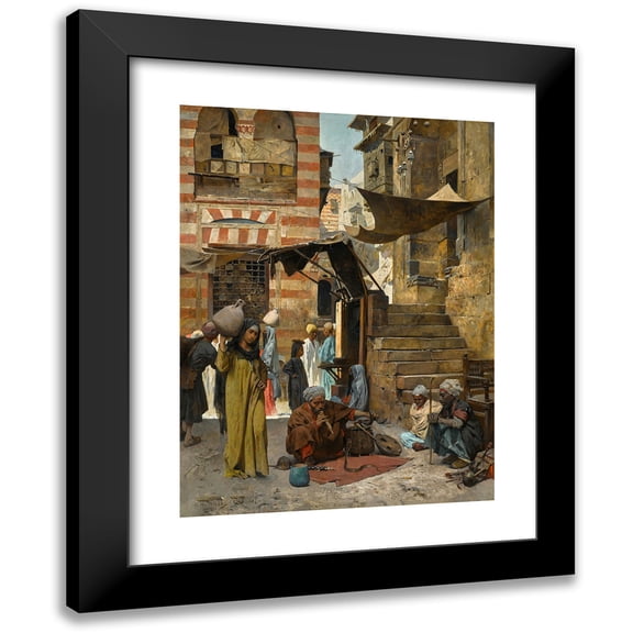 Charles Wilda 11x14 Black Modern Framed Museum Art Print Titled - A Souk in Cairo (1887)