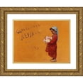 thumbnail image 1 of Charles Wilda 14x11 Gold Ornate Wood Frame and Double Matted Museum Art Print Titled - Happy New Year (1883), 1 of 4