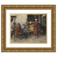 thumbnail image 1 of Charles Wilda 14x12 Gold Ornate Wood Frame and Double Matted Museum Art Print Titled - The Game (1888), 1 of 4