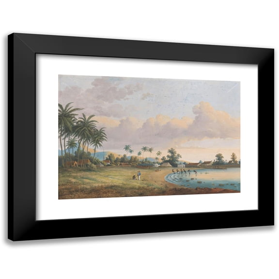 Charles William Meredith van de Velde 14x11 Black Modern Framed Museum Art Print Titled - Face in Anjer Java (1838 - 1898)