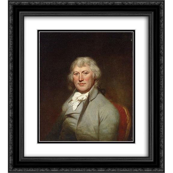 Charles Willson Peale 2x Matted 20x22 Black Ornate Framed Art Print 'Portrait of James W. DePeyster '
